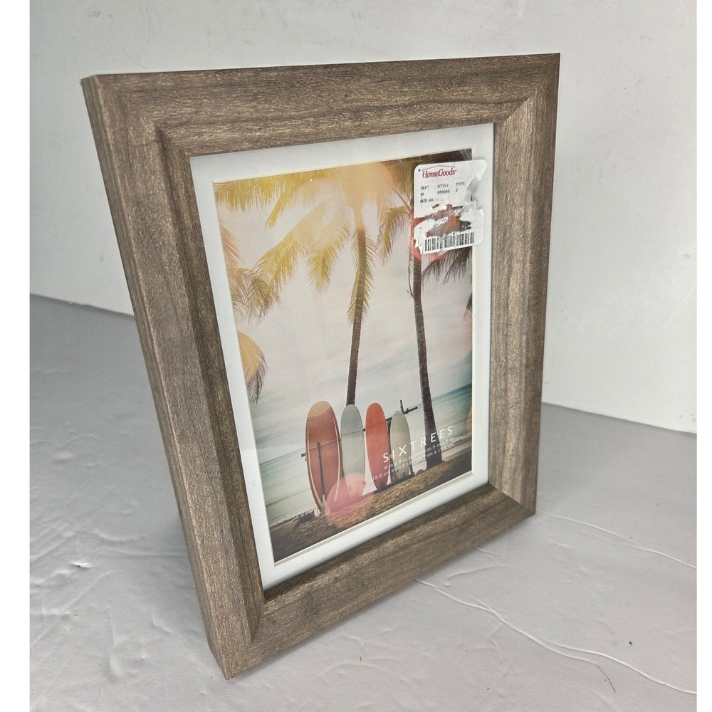 Sixtrees 8x10 Wood Picture Photo Frame Weathered Brown Coastal Rustic Decor
